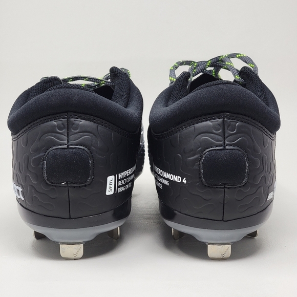 Nike CZ5917 001 Hyperdiamond 4 Elite Metal Softball Cleats Black Grey Wmns Sz 11 - Picture 10 of 10
